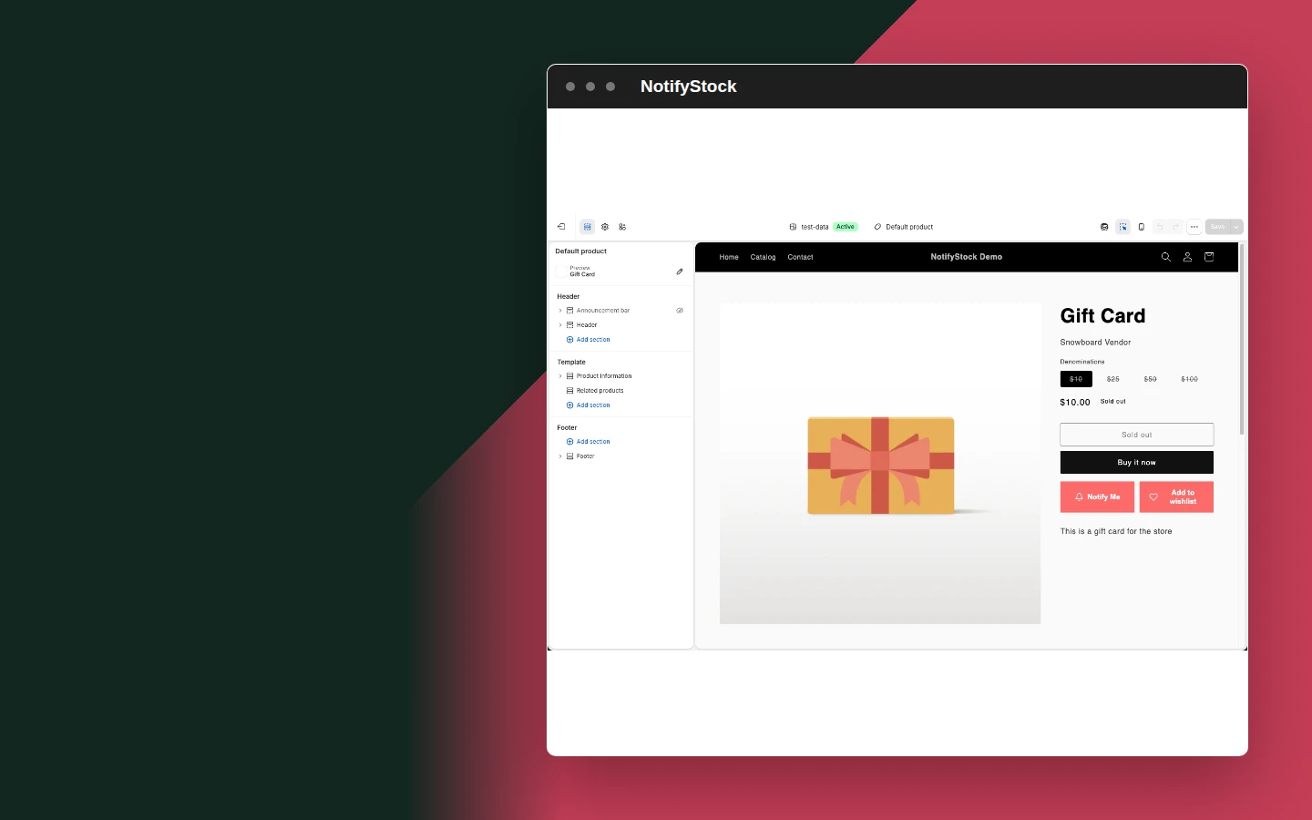 Theme preview in NotifyStock