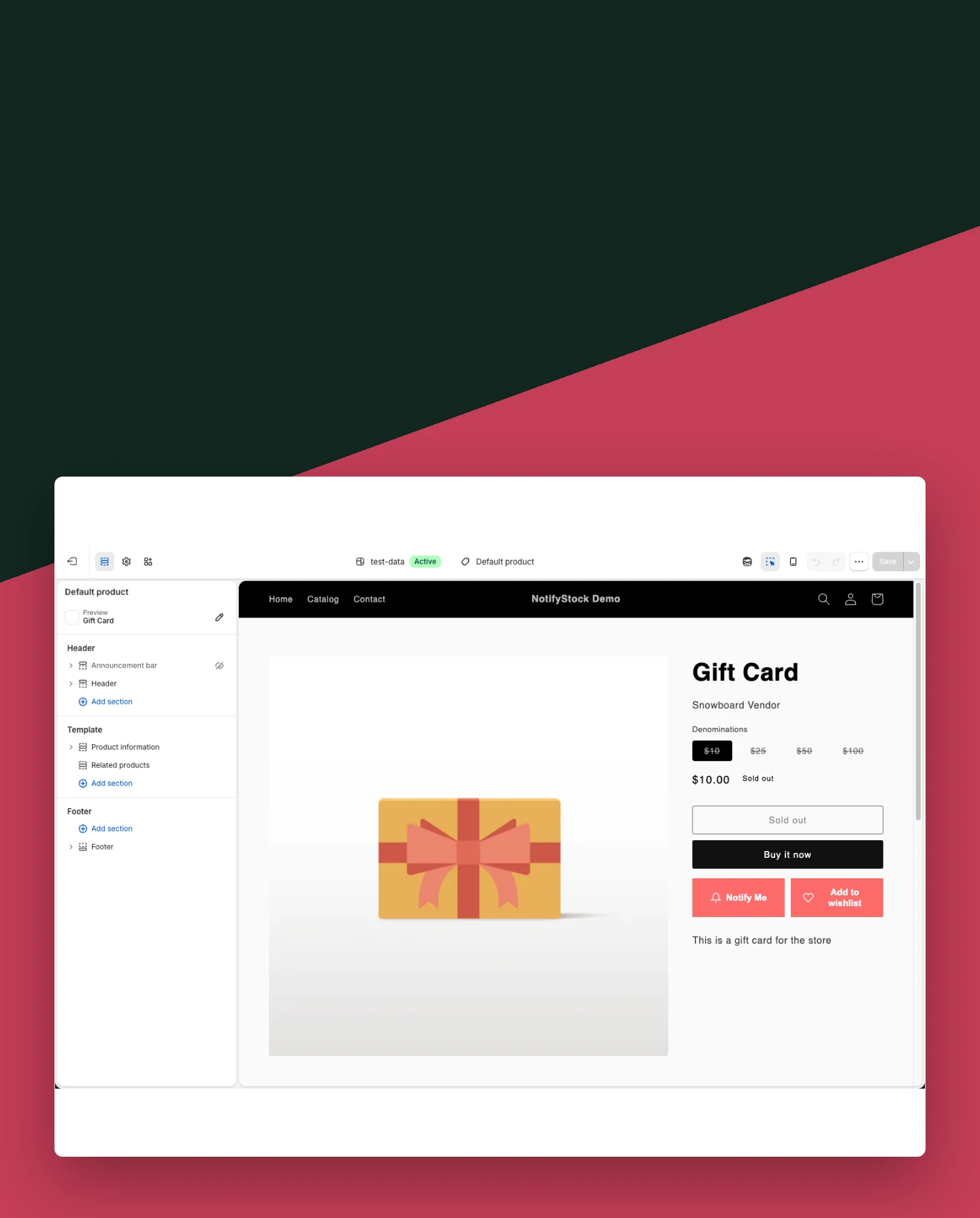 Theme preview mobile view