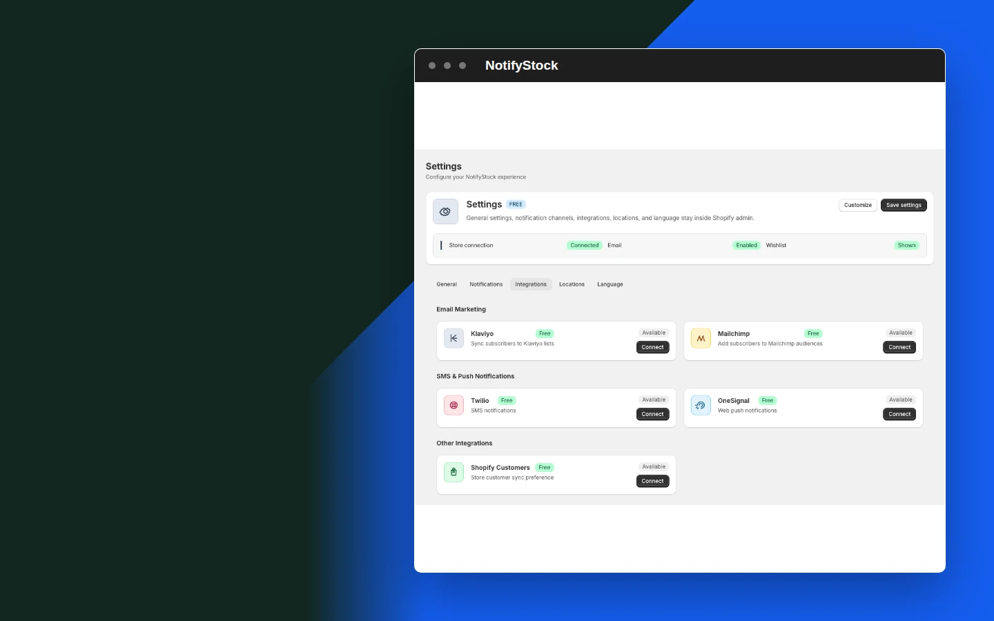 Provider-ready messages in NotifyStock