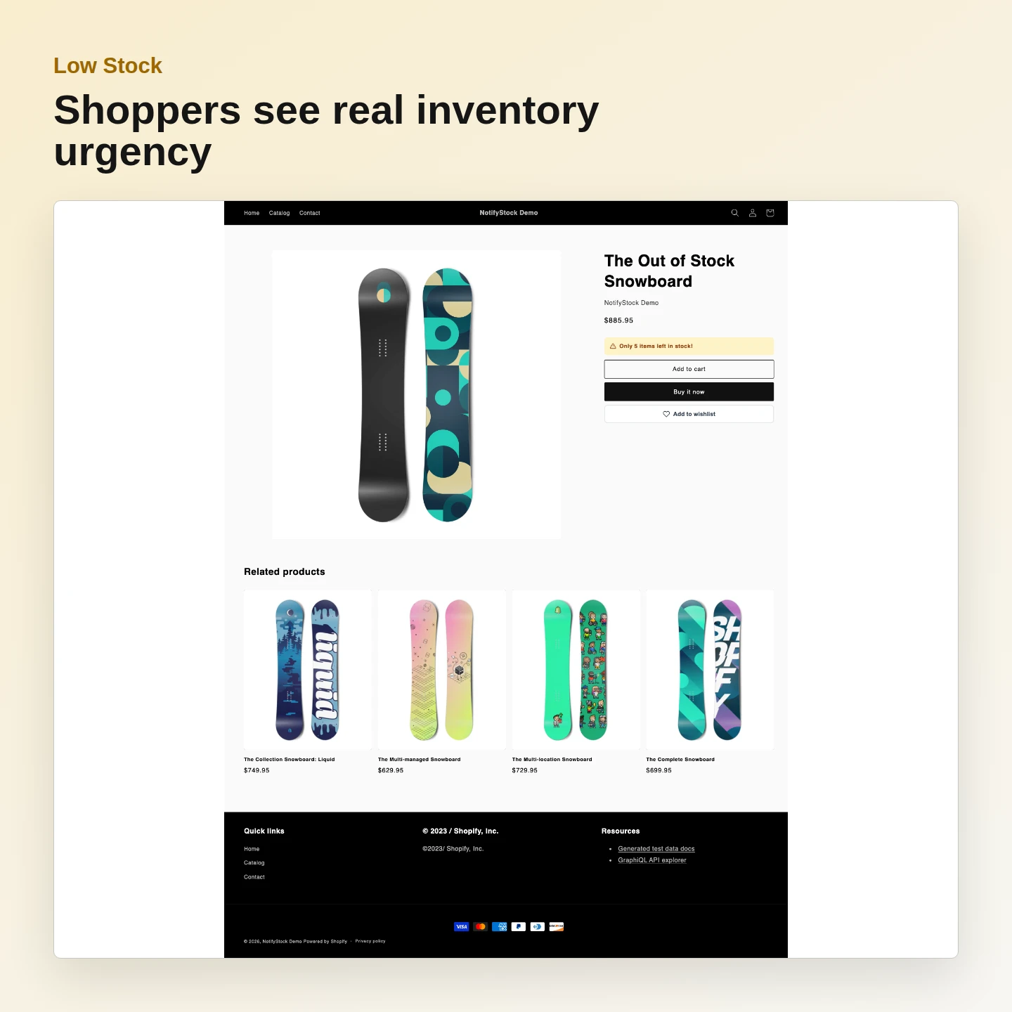 Low Stock: Render the real quantity