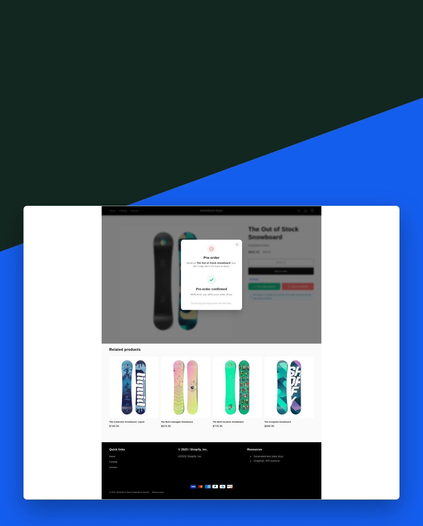 Confirm the shopper action mobile view
