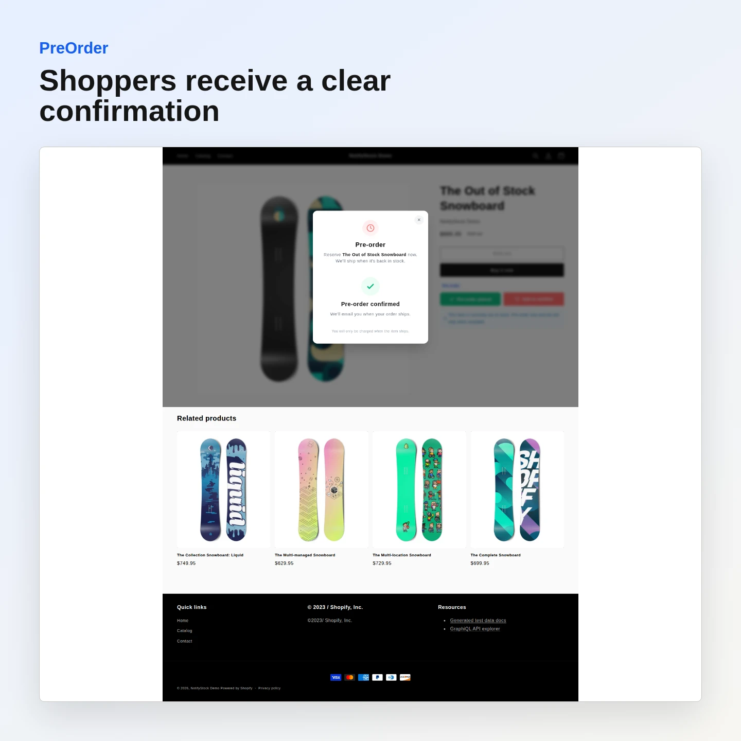 PreOrder: Confirm the shopper action