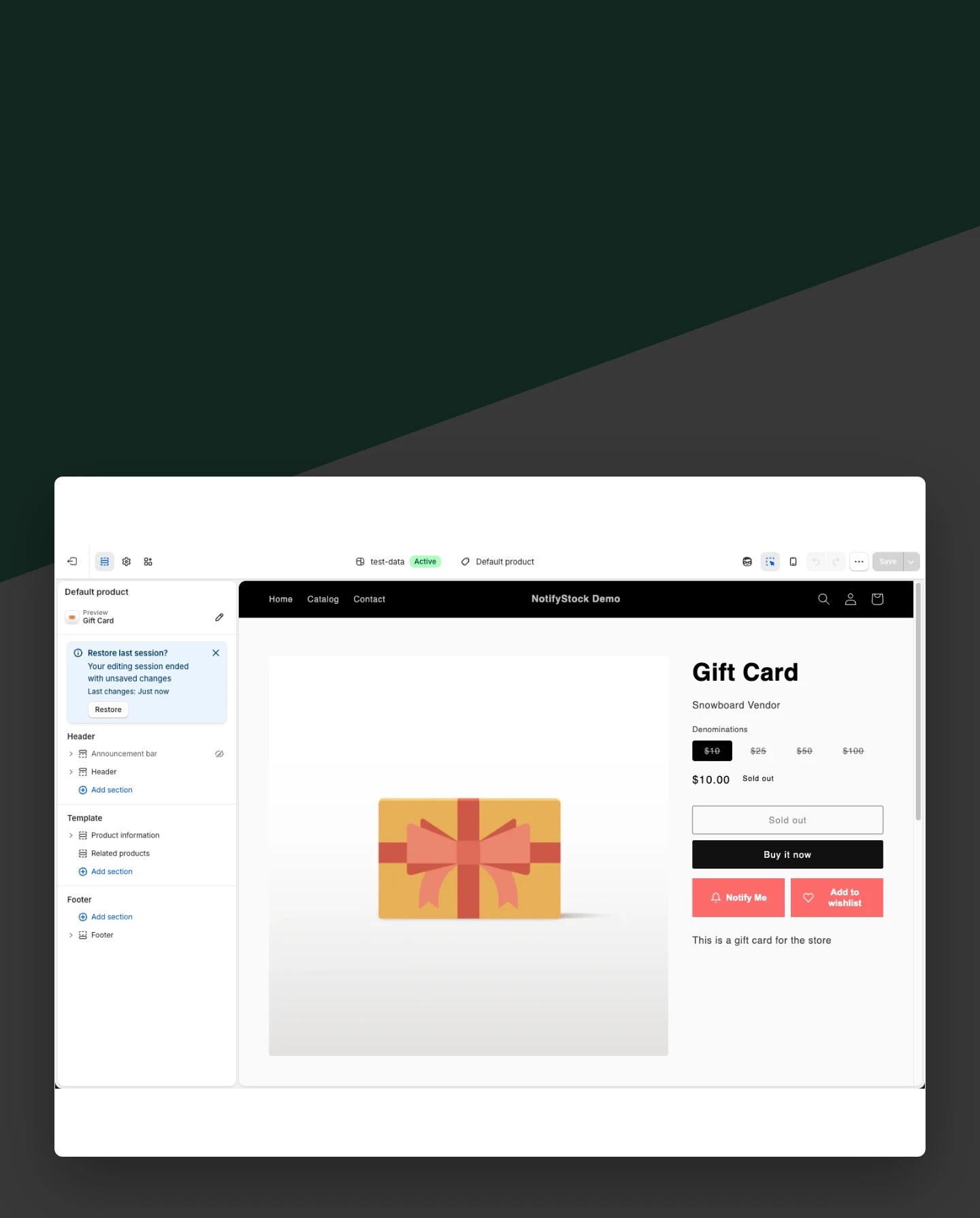 Theme Editor overview mobile view