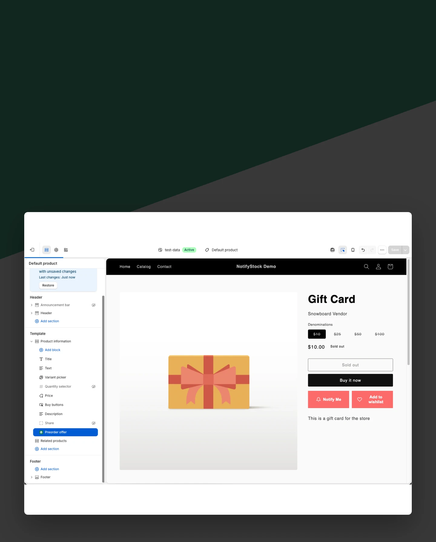 Add PreOrder mobile view
