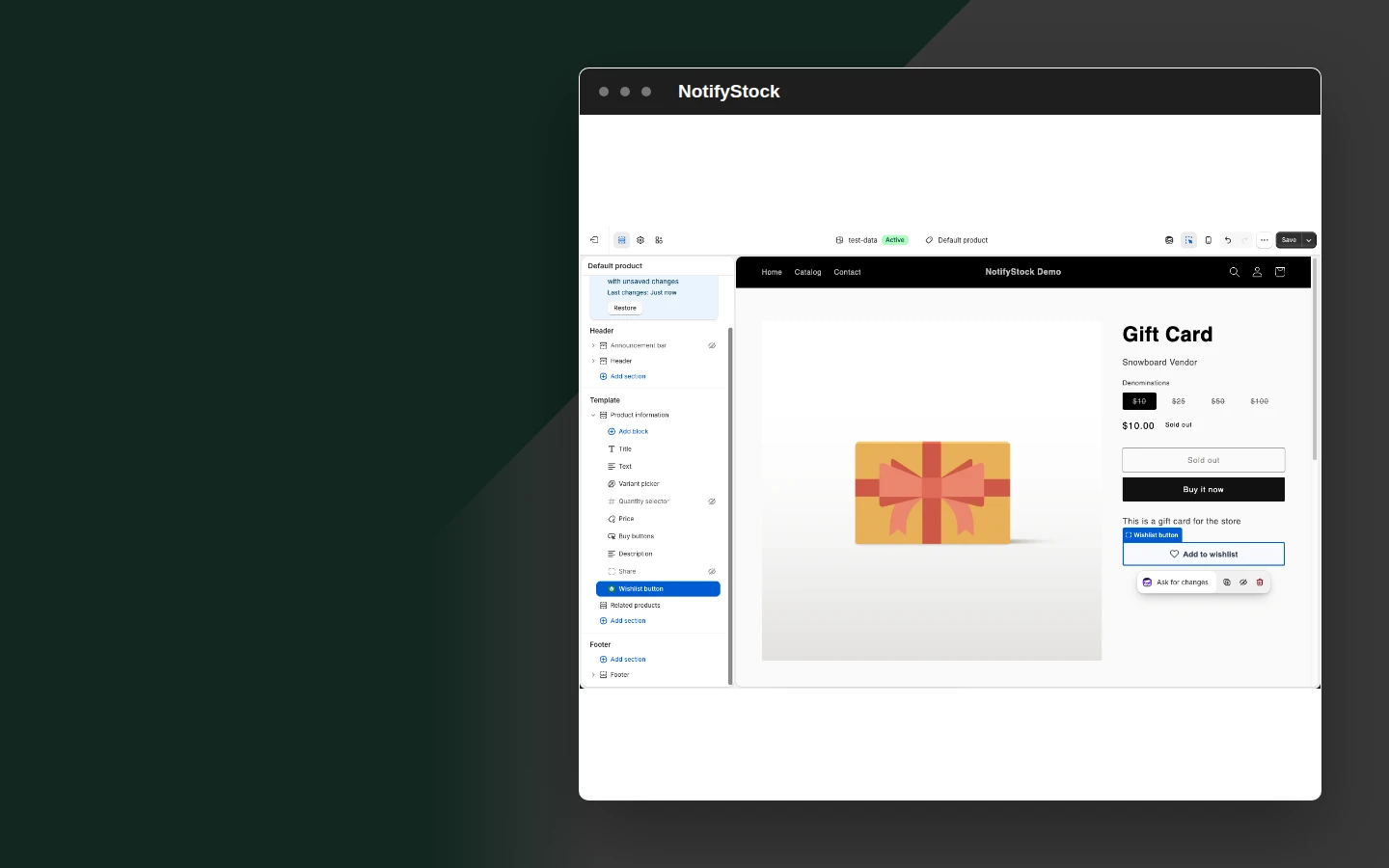Add Wishlist in NotifyStock
