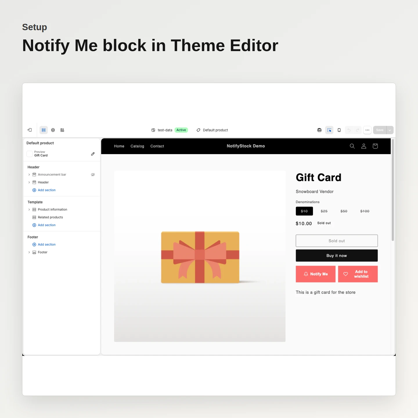 NotifyStock workflow: Storefront