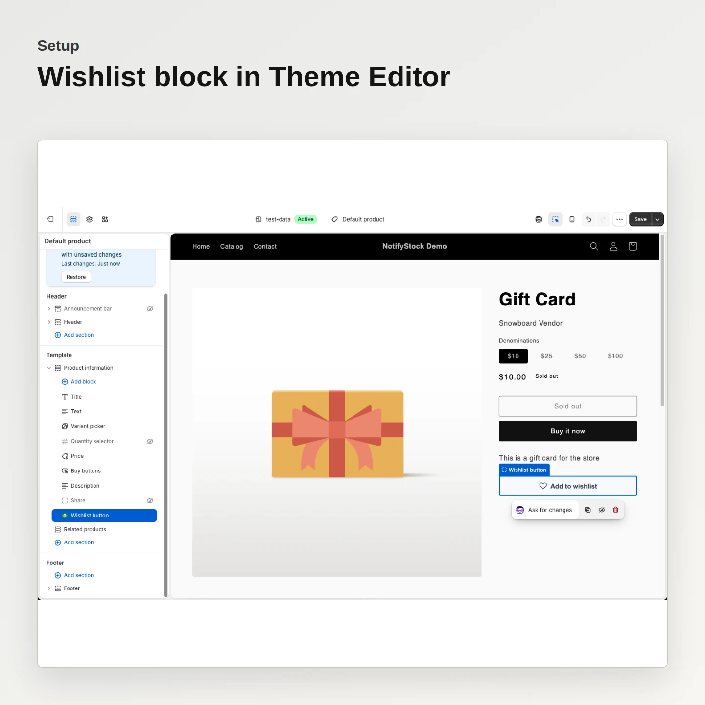Shopify theme setup: Add Wishlist