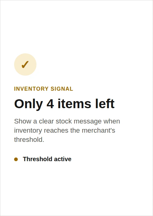 Low Stock threshold active