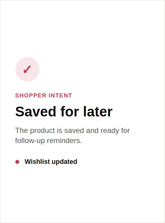 Wishlist item saved
